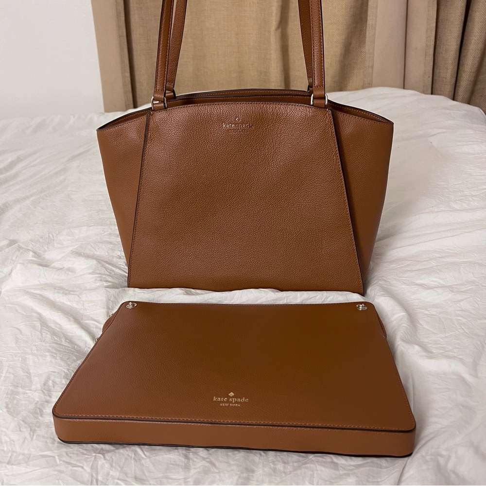 Kate Spade Brown Shoulder Bag w/Laptop Sleeve